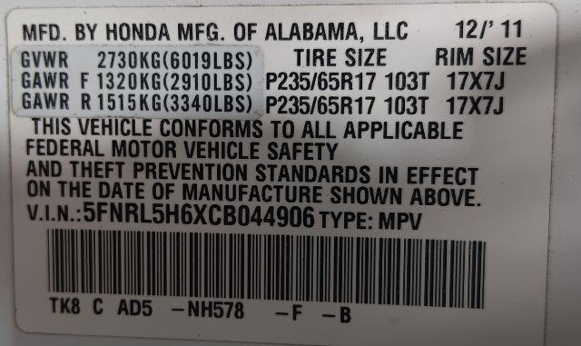 2012 Honda Odyssey 1